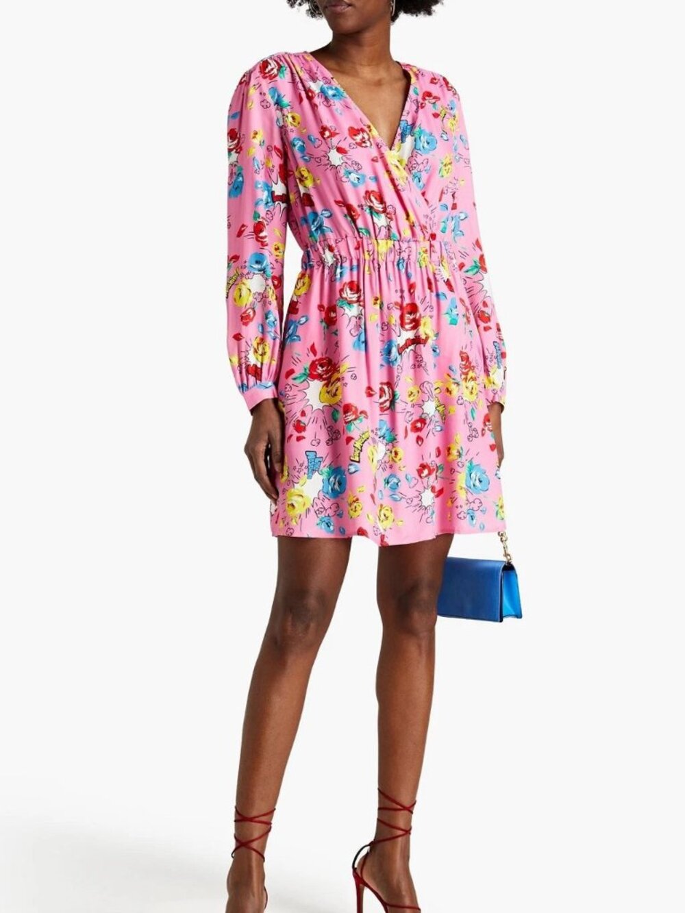 NWT LOVE MOSCHINO pink floral-print dress IT40 US4 $458